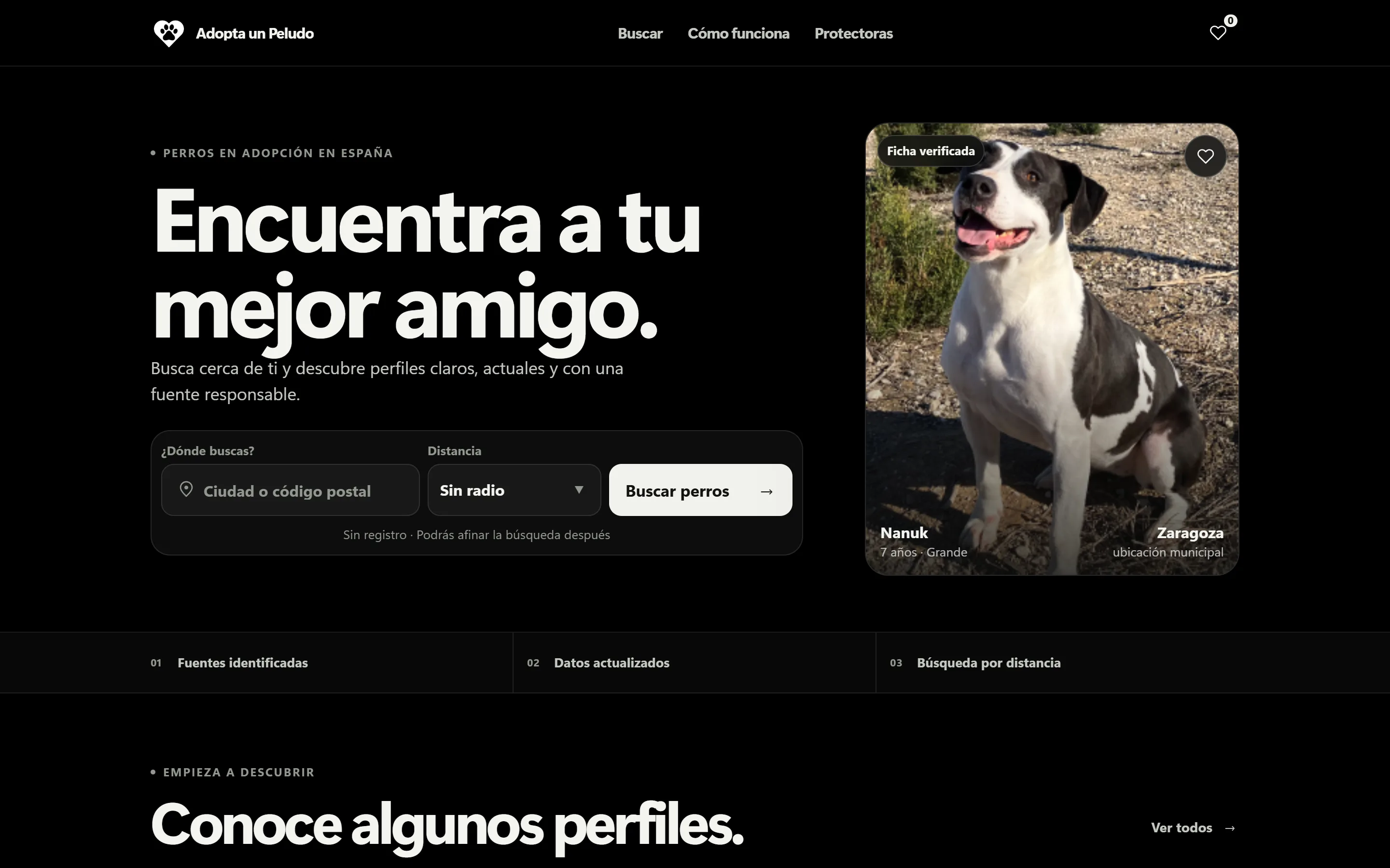 Captura de AdoptaUnPeludo en escritorio