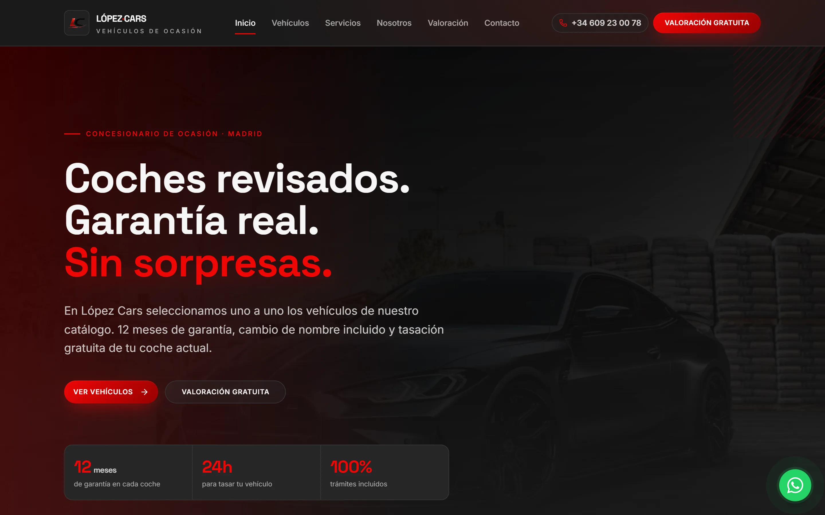 Captura de LopezCars en escritorio