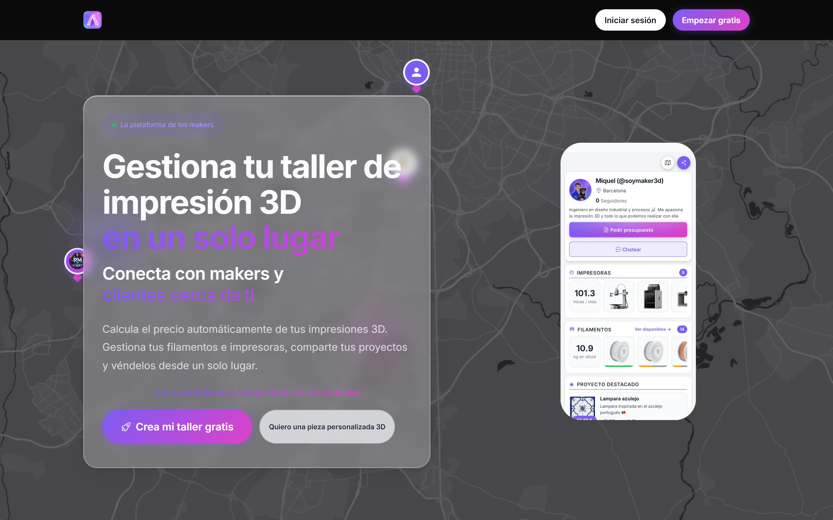 Captura de MakerUp en escritorio