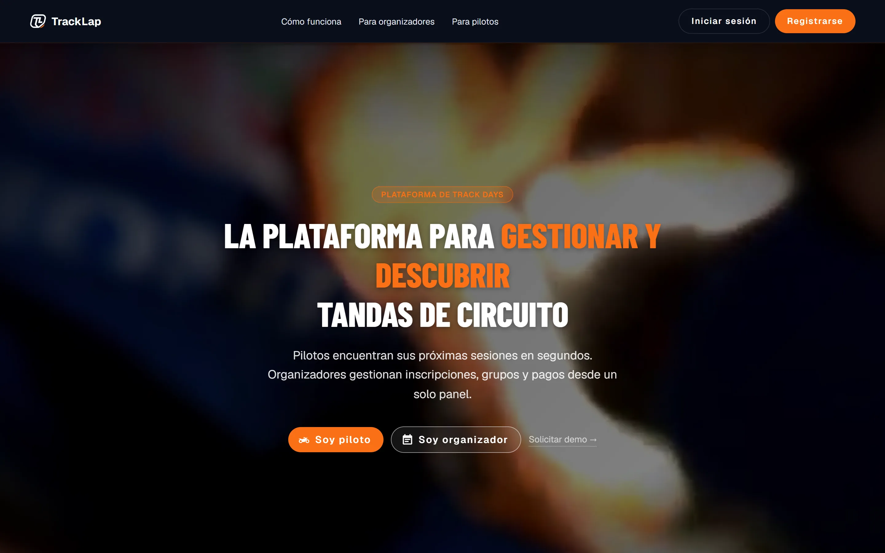 Captura de TrackLap en escritorio